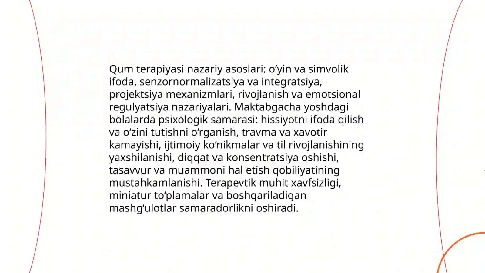 Qum terapiyasi: nazariy asoslari va psixologik samarasi maktabgacha yoshdagi bolalarda 3