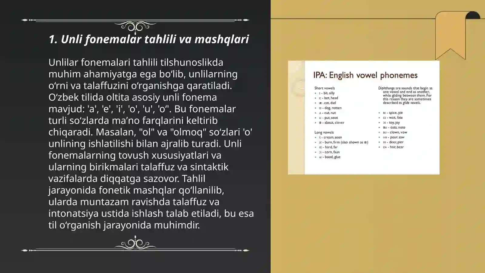 Fonemalarning lisoniy va nutqiy xususiyatlari bo'yicha mashqlar tahlili 3