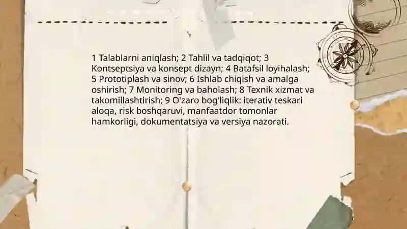 Loyihalash jarayonlari va ularning bogliqligi 3