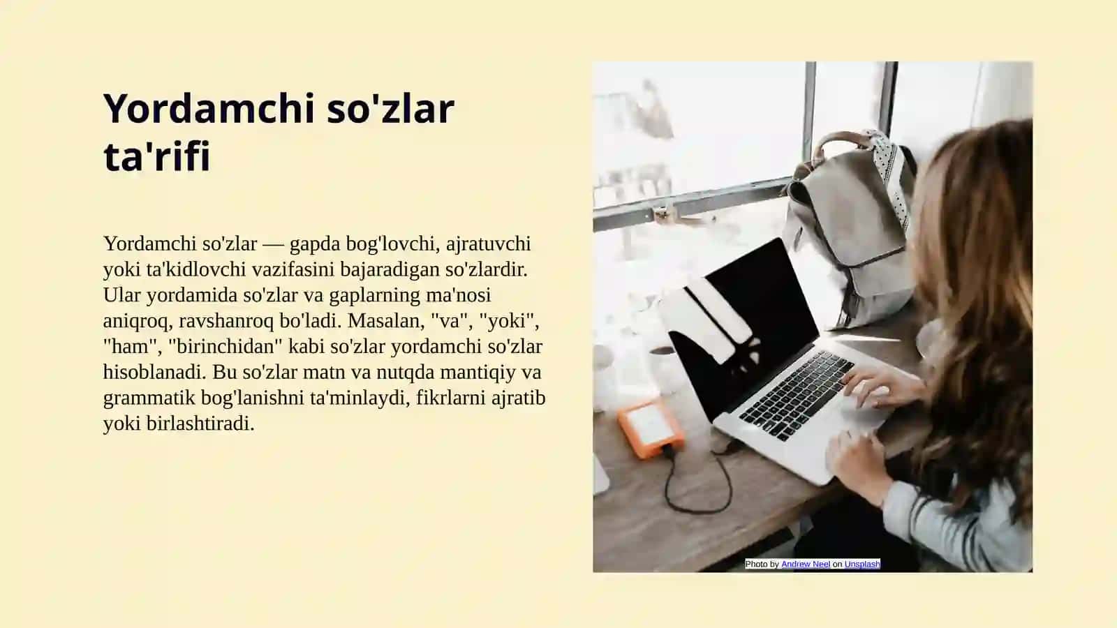 Yordamchi soʻzlar ularning turlari 3