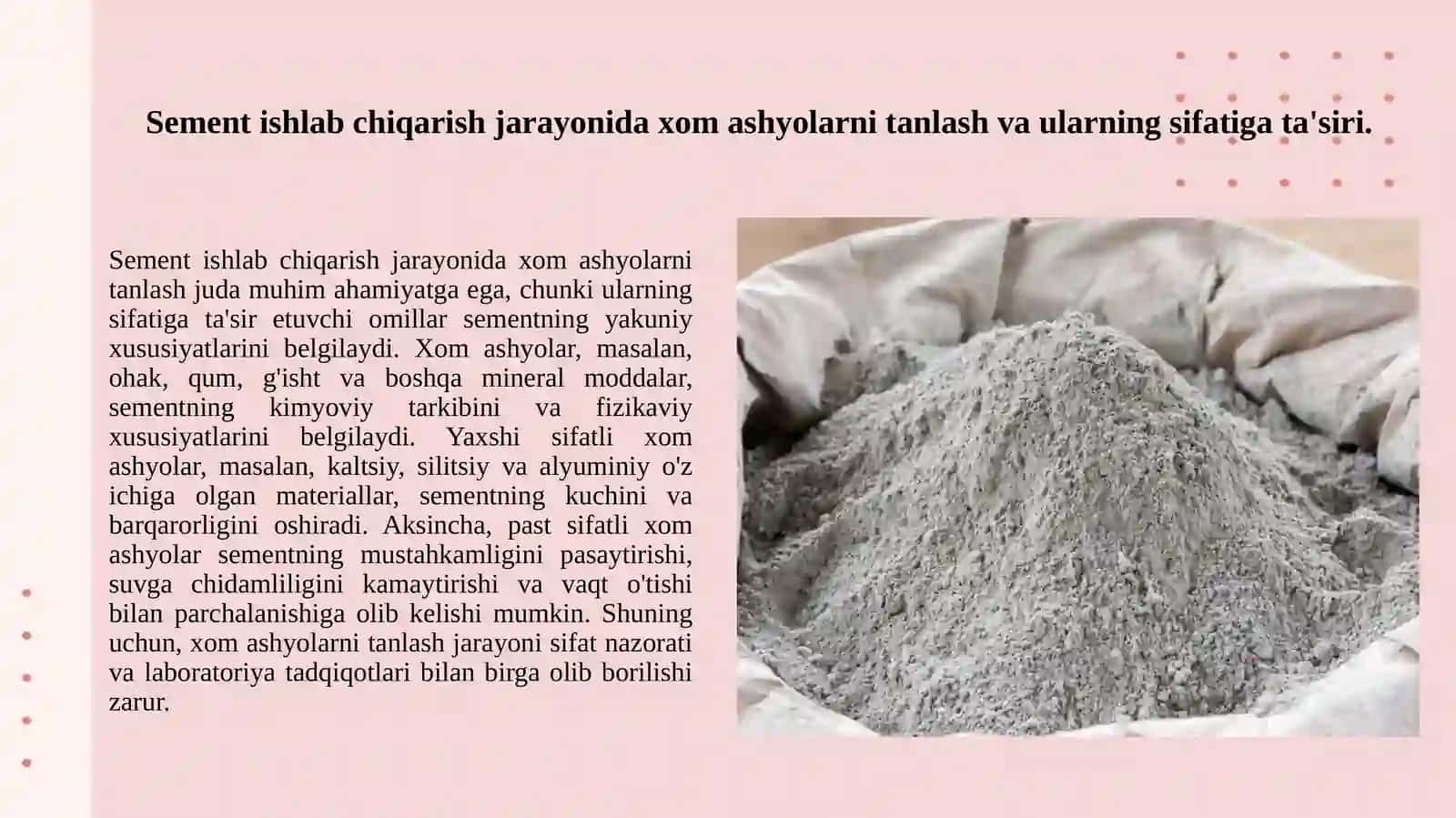Kuydirishning nazariy asoslari. Sement olish uchun xom ashyolar tarkibi. 3