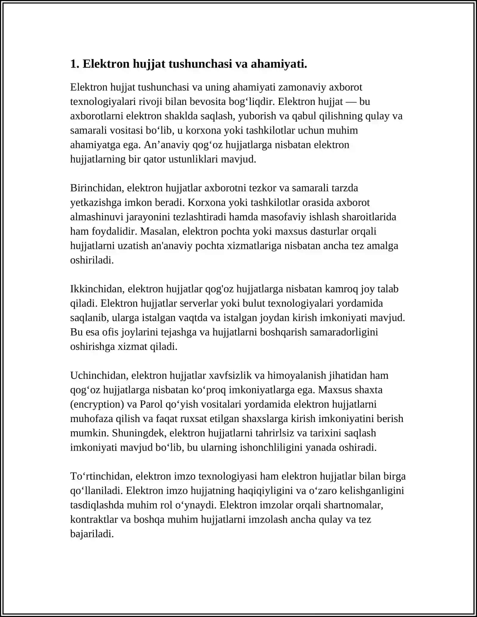 "ELEKTRON HUJJAT" MAVZUSIDA SWOT TAHLILI 3