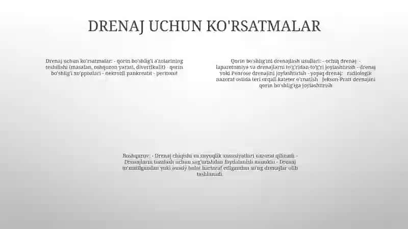 Peritonitlarda Qorin Boshliĝini Drenajlash Usullaru 3