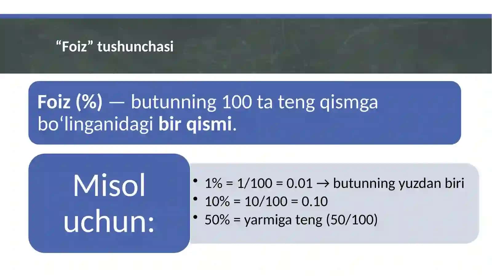 Foiz va uning tatbiqi 3