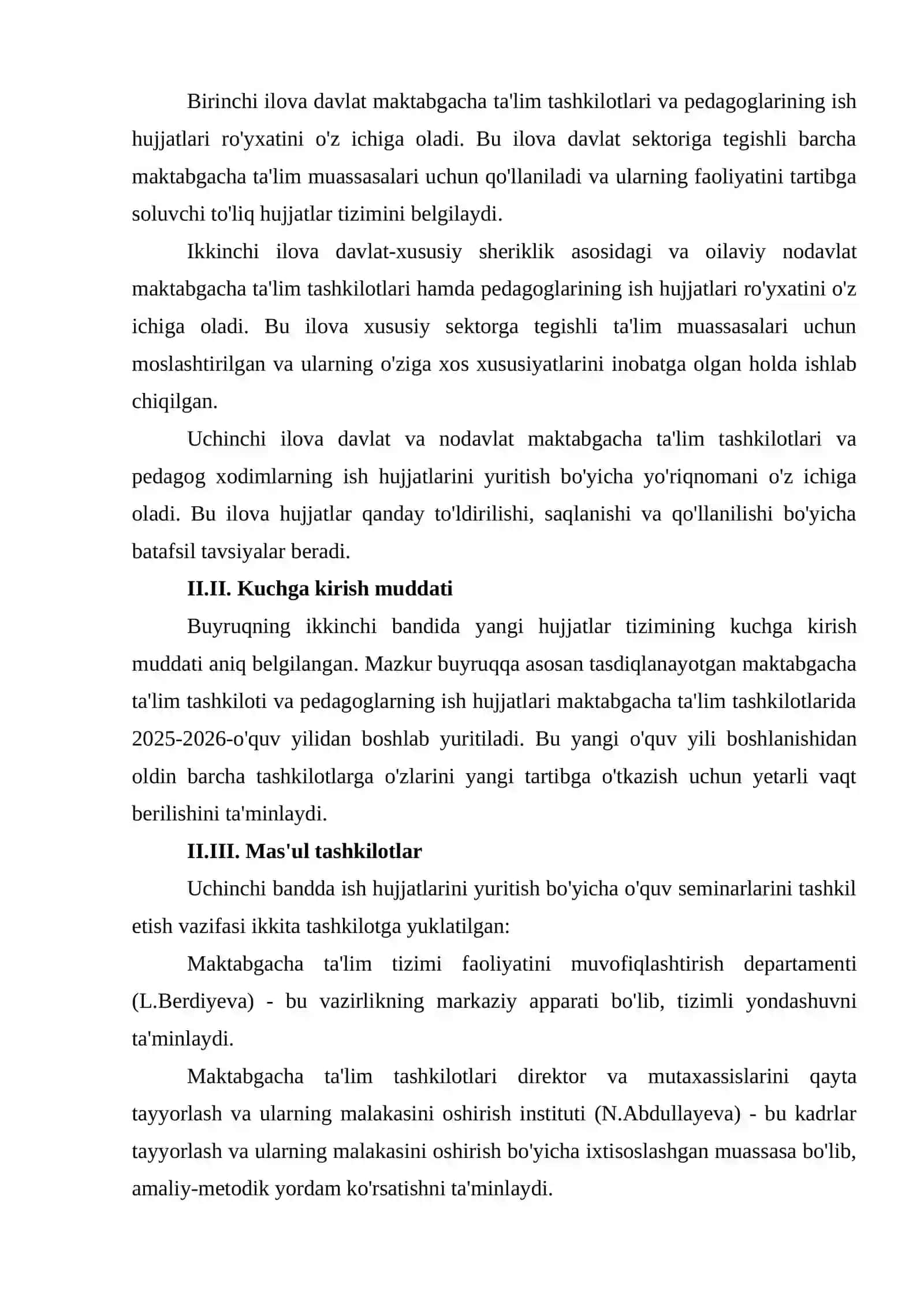 MAKTABGACHA TA'LIM TASHKILOTLARI VA PEDAGOGLARNING ISH HUJJATLARINI TASDIQLASH TARTIBI 3