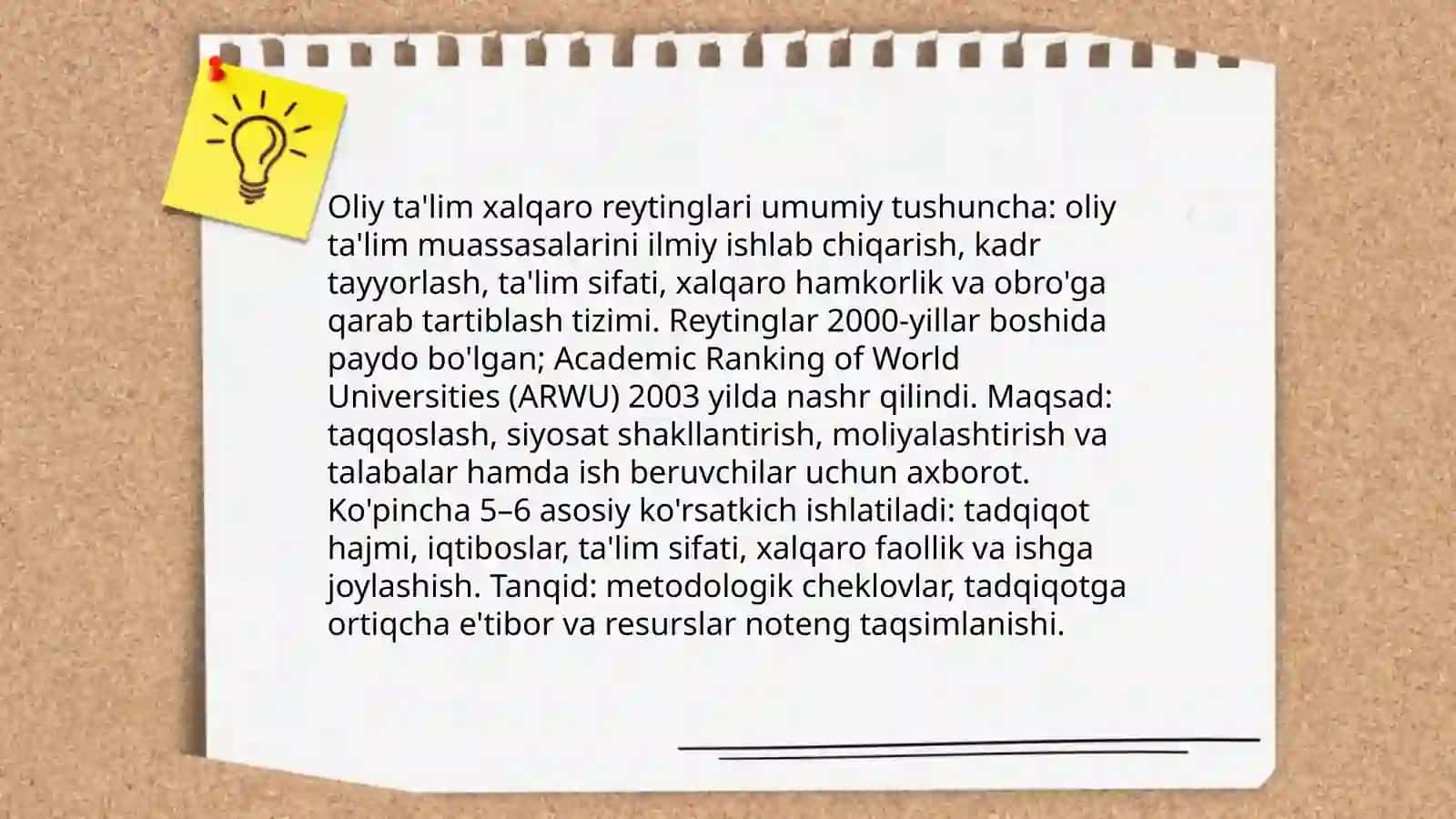 Oliy ta'lim xalqaro reytinglari 3