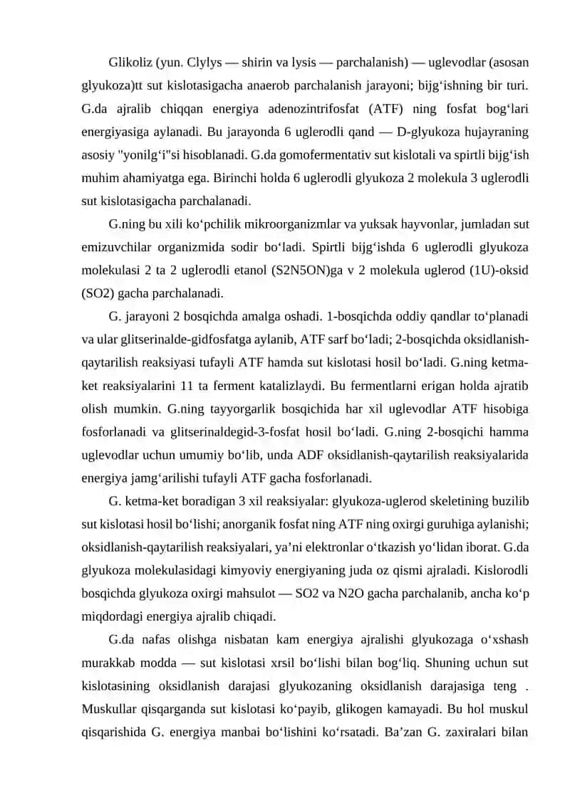 GLYUKOZA KATABOLIZMI VA GLUKONEOGENEZ. PENTOZOFOSFAT YO'LINING AHAMIYATI. 3