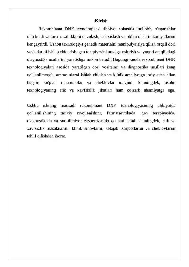 Rekombinant DNK texnologiyasi: asoslari va farmatsevtik qoʻllanilishi 3