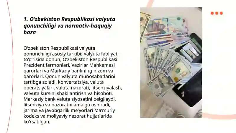 O’zbekiston Respublikasi valyuta munosabatlarini tartibga solish 3