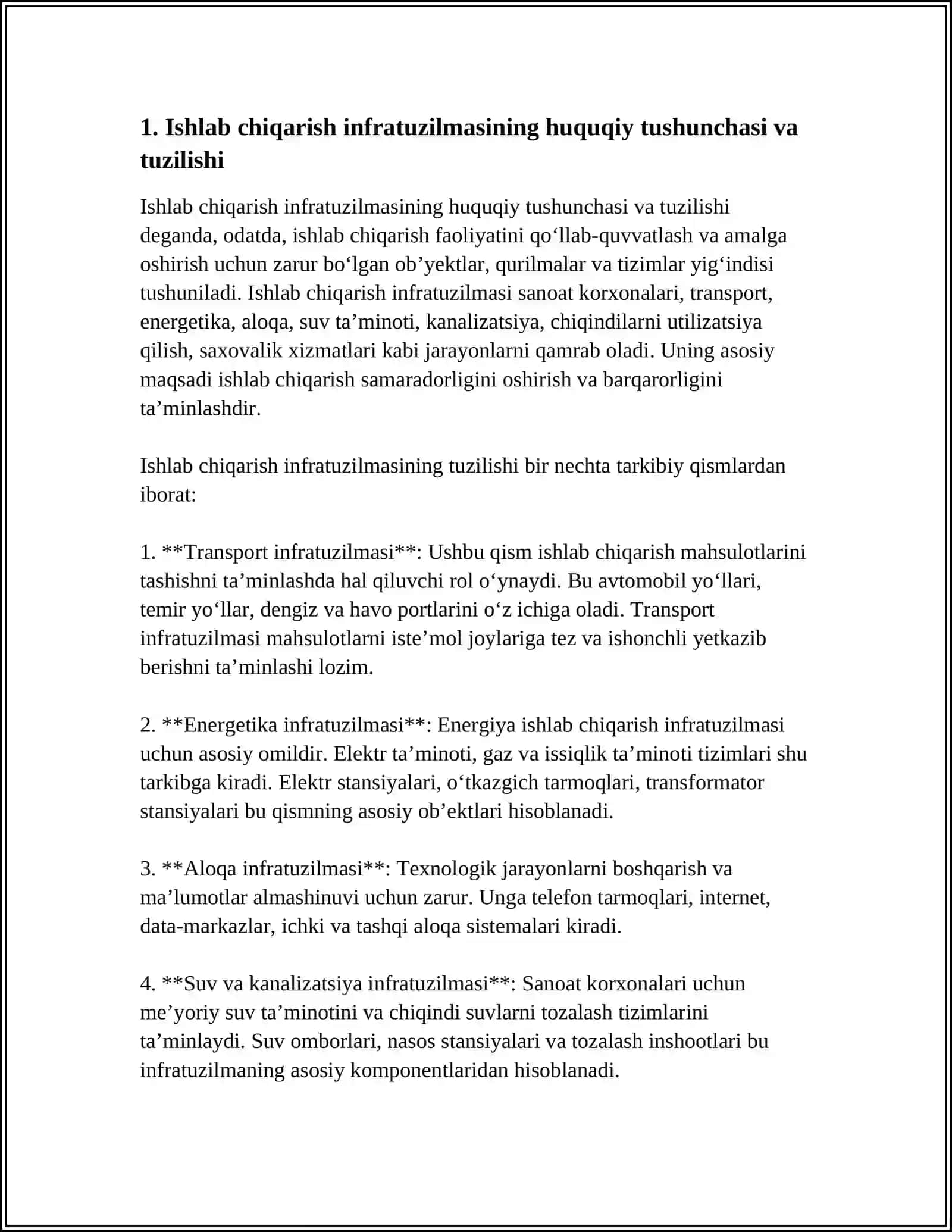 Ishlab Chiqarish Infratuzilmasining Tashkiliy-huquqiy Asoslari 3