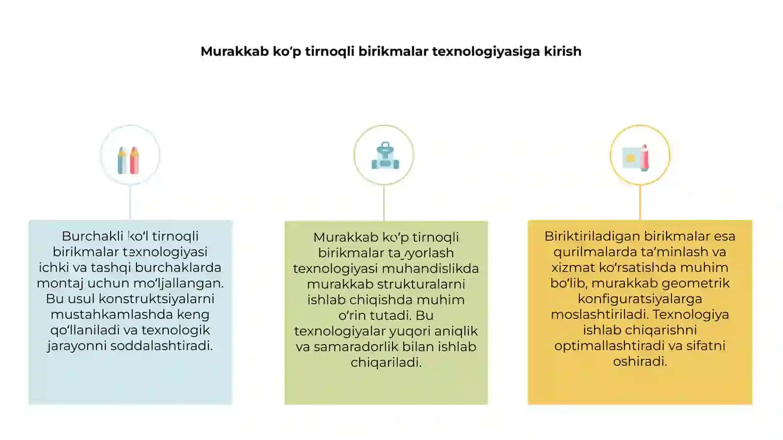 Murakkab ko‘p tirnoqli birikmalar tayyorlash texnologiyasi 3