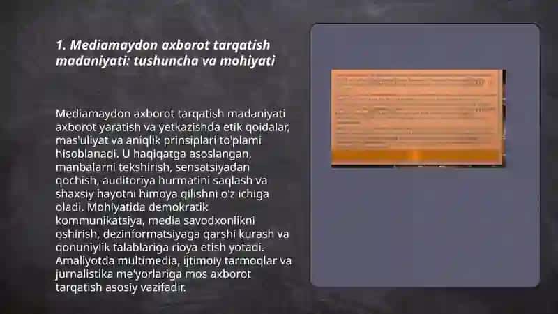 Mediamaydon axborot tarqatish madaniyati 3