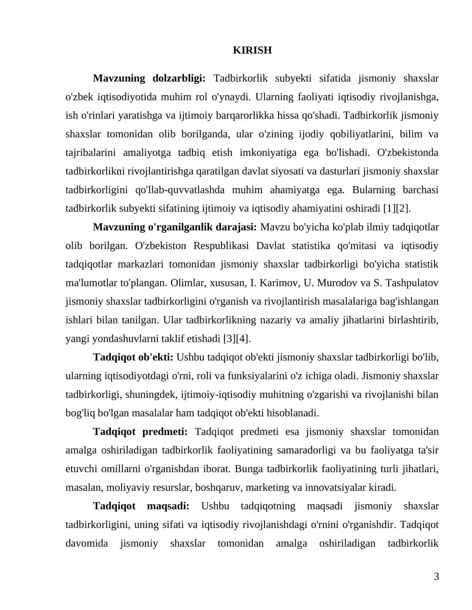 Tadbirkorlik subyekti sifati jismoniy shaxslar YaTT 3