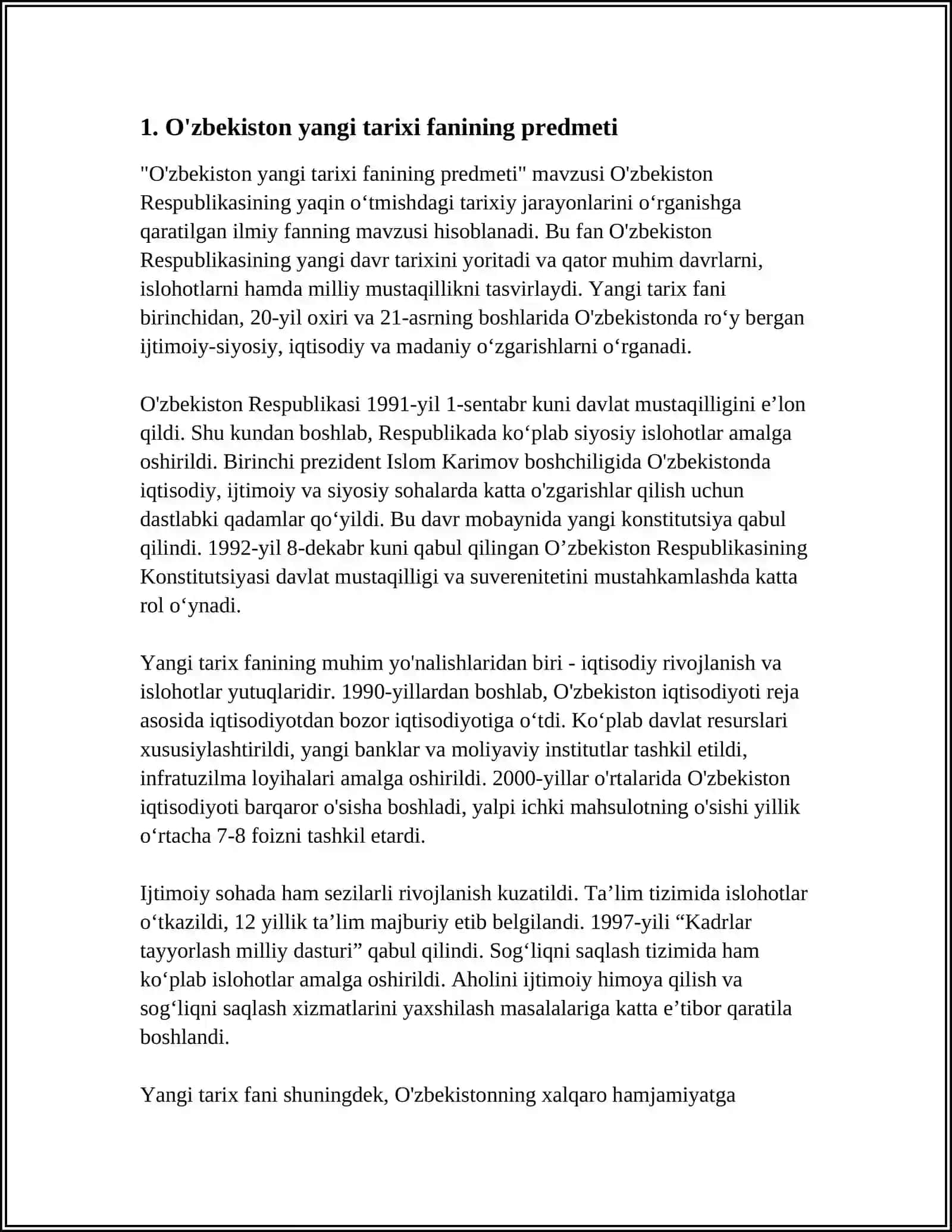 O'zbekistonning Eng Yangi Tarixi 3