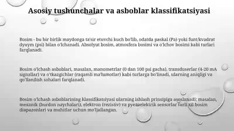 Bosimo'lchash asboblarini kalibrlash va o'rnatish qoidalari 3
