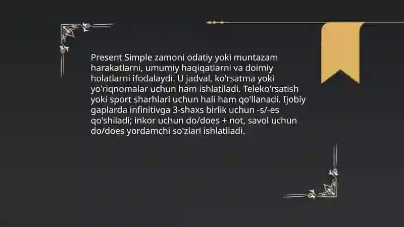 Ingliz tilidan present simple mavzusi 3