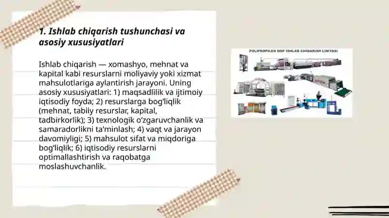 Ishlab chiqarish va uning turlari 3