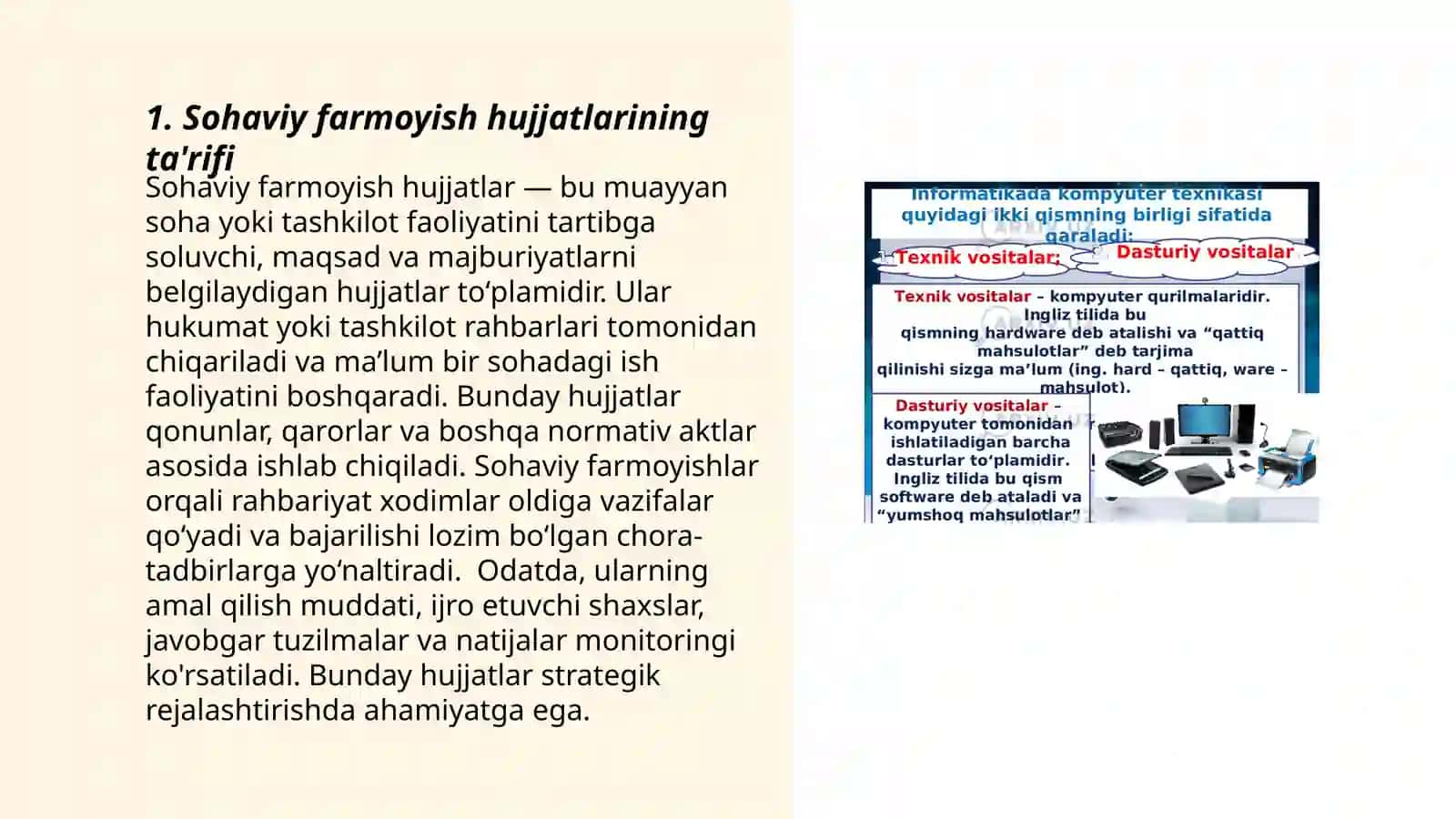 Sohaviy farmoyish hujjatlarning xususiyatlari 3