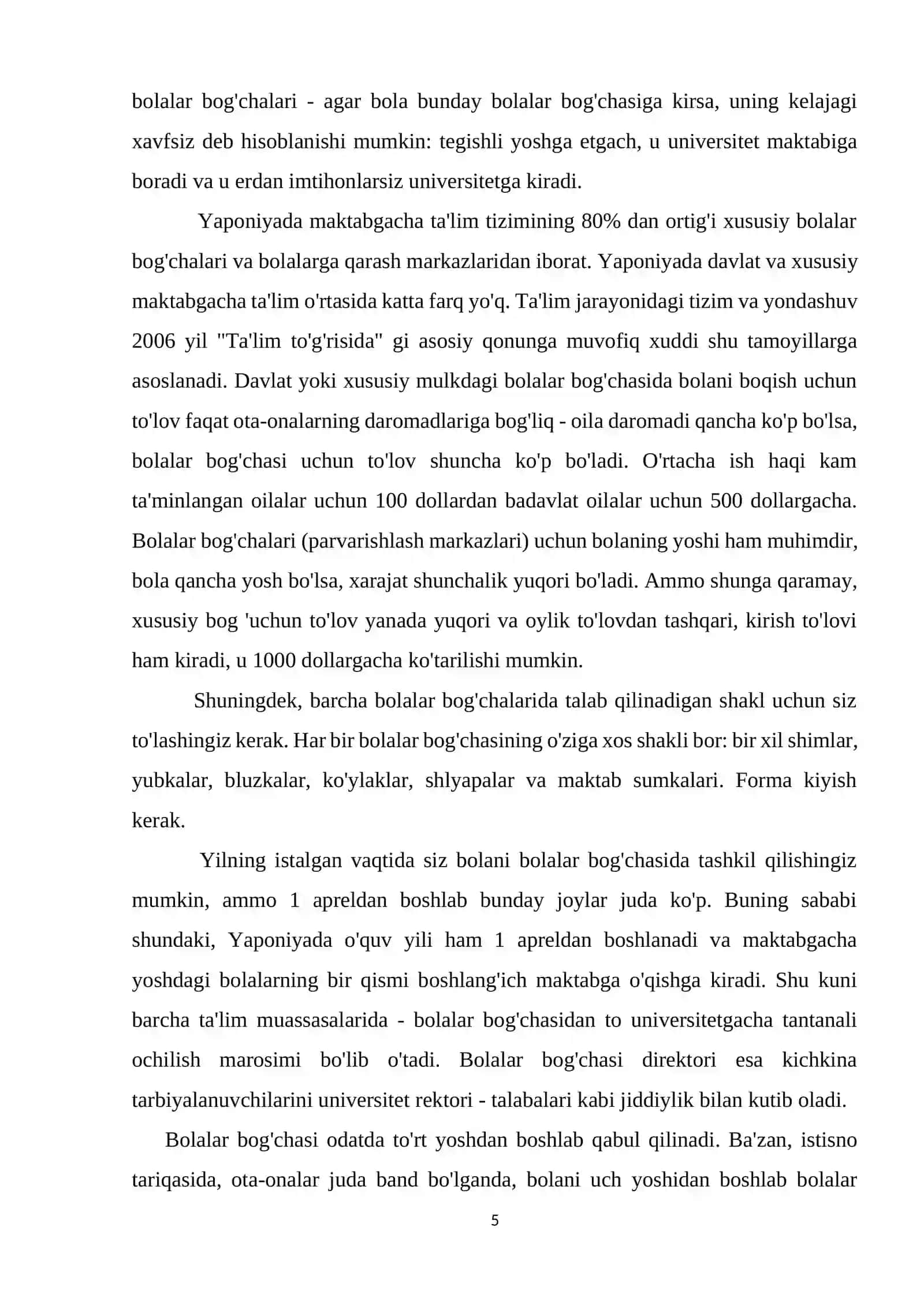 Yaponiya ta’lim tizimida maktabgacha ta’limning o’rni va uning o’ziga xos xususiyatlari 3