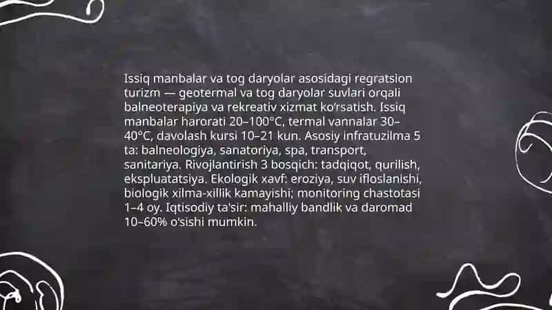 Issiq manbalar va tog daryolar asosidagi regratsion turizm 3