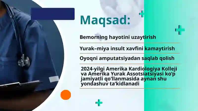 Tomirlarning surunkali arterial obliteratsiyasini davolashning zamonaviy usullari/Современные методы лечения хронической артериальной облитерации сосудов 3