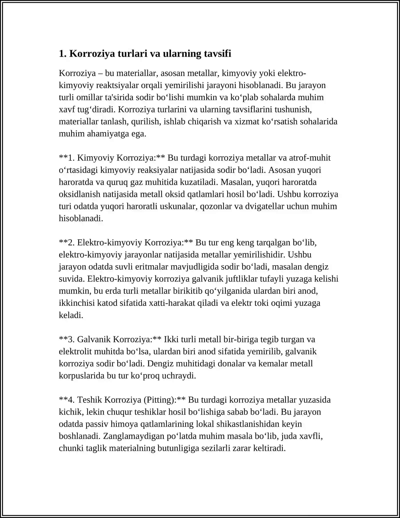 METALLARNING KORROZIYALANISHI VA UNDAN SAQLANISH USULLARI UGLEVORODLAR VA ULARNING TURLARI 3