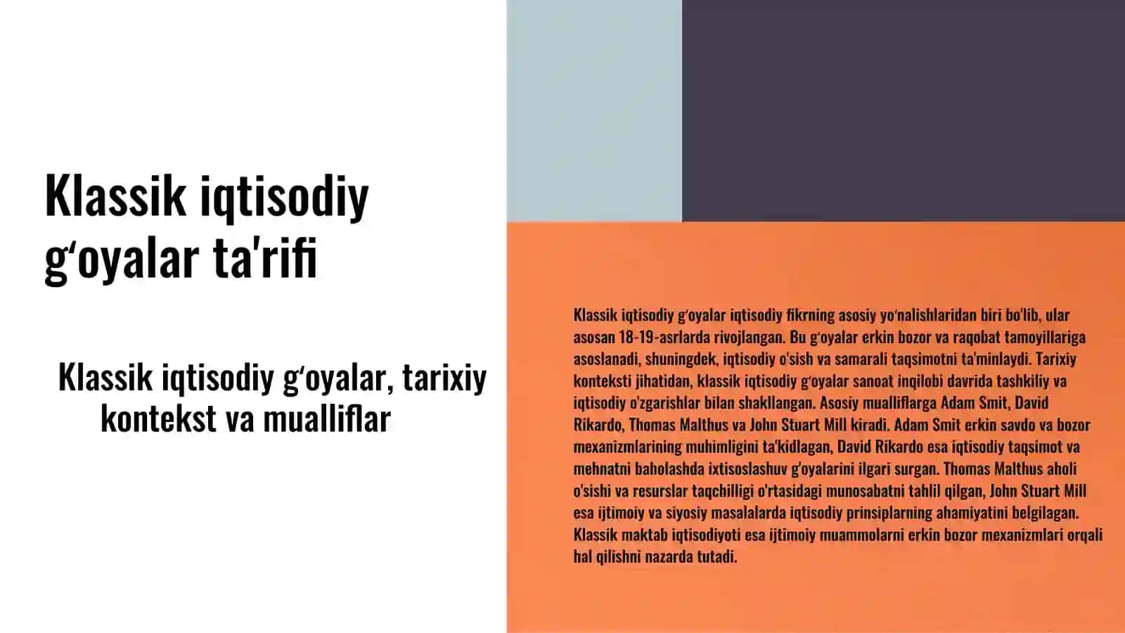 Klassik iqtisodiy gʻoyalar va ularning asosiy tamoyillari 3