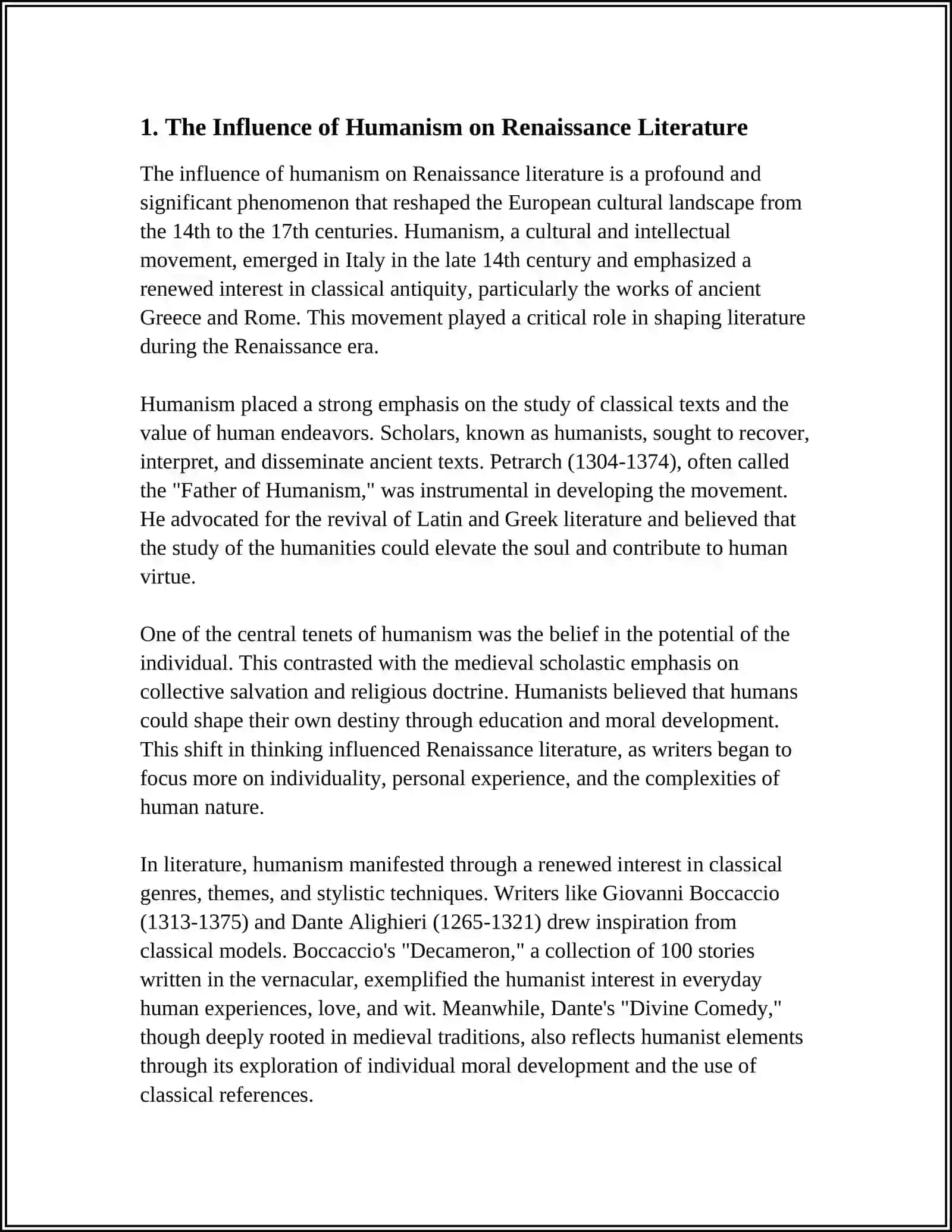 RENAISSANCE LITERATURE 3