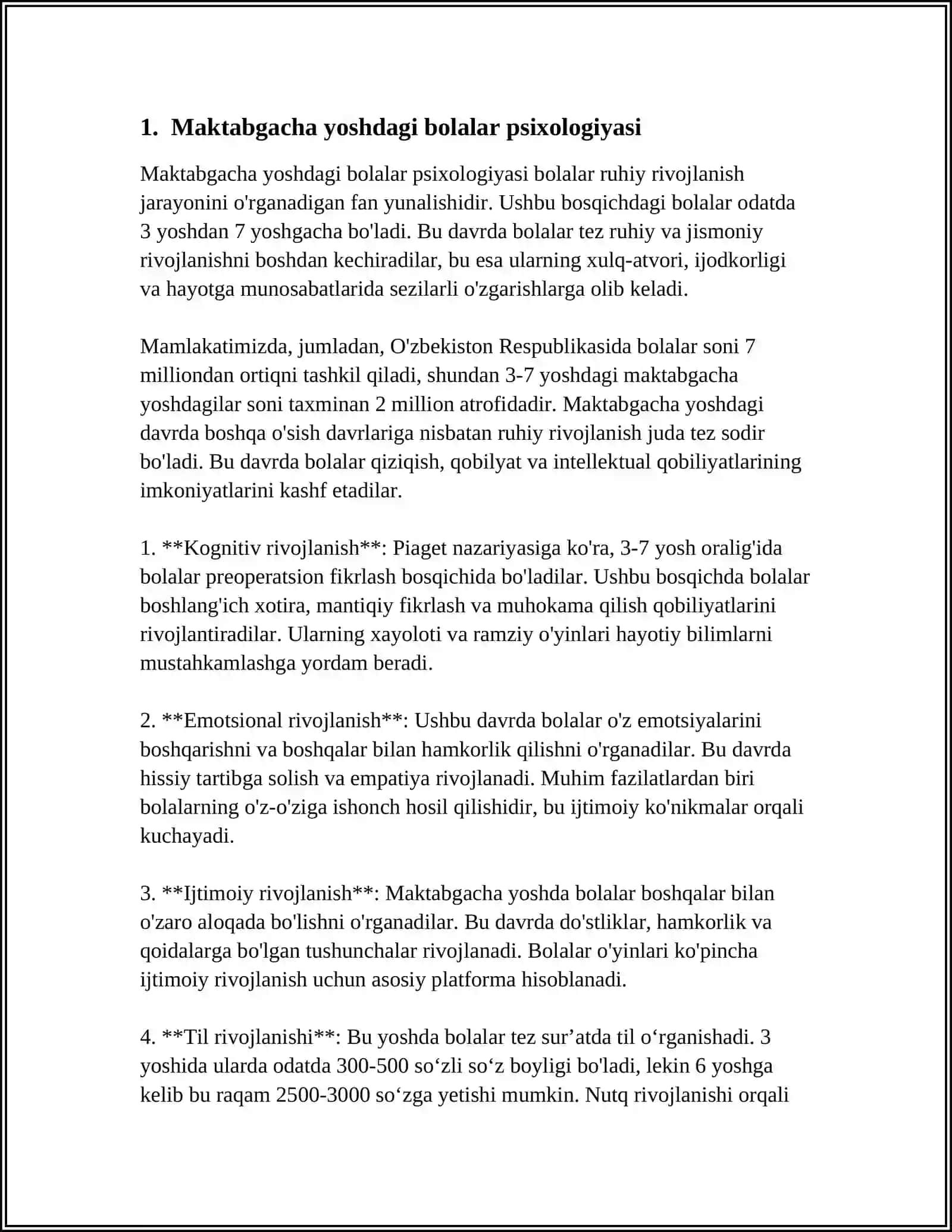 MAKTABGACHA YOSHDAGI BOLADA XULQ MATIVLARINING RIVOJLANISHI VA O'ZIGA BAHO BERISHI SHAKLLANISHI 3