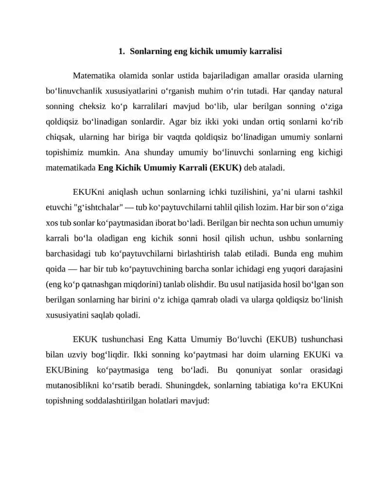 Sonlarning eng kichik umumiy karralisi va eng katta umumiy bo‘luvchisi 3