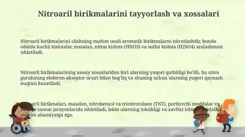 Nitroaril birikmalar va aminlarning olinishi va xossalari 3