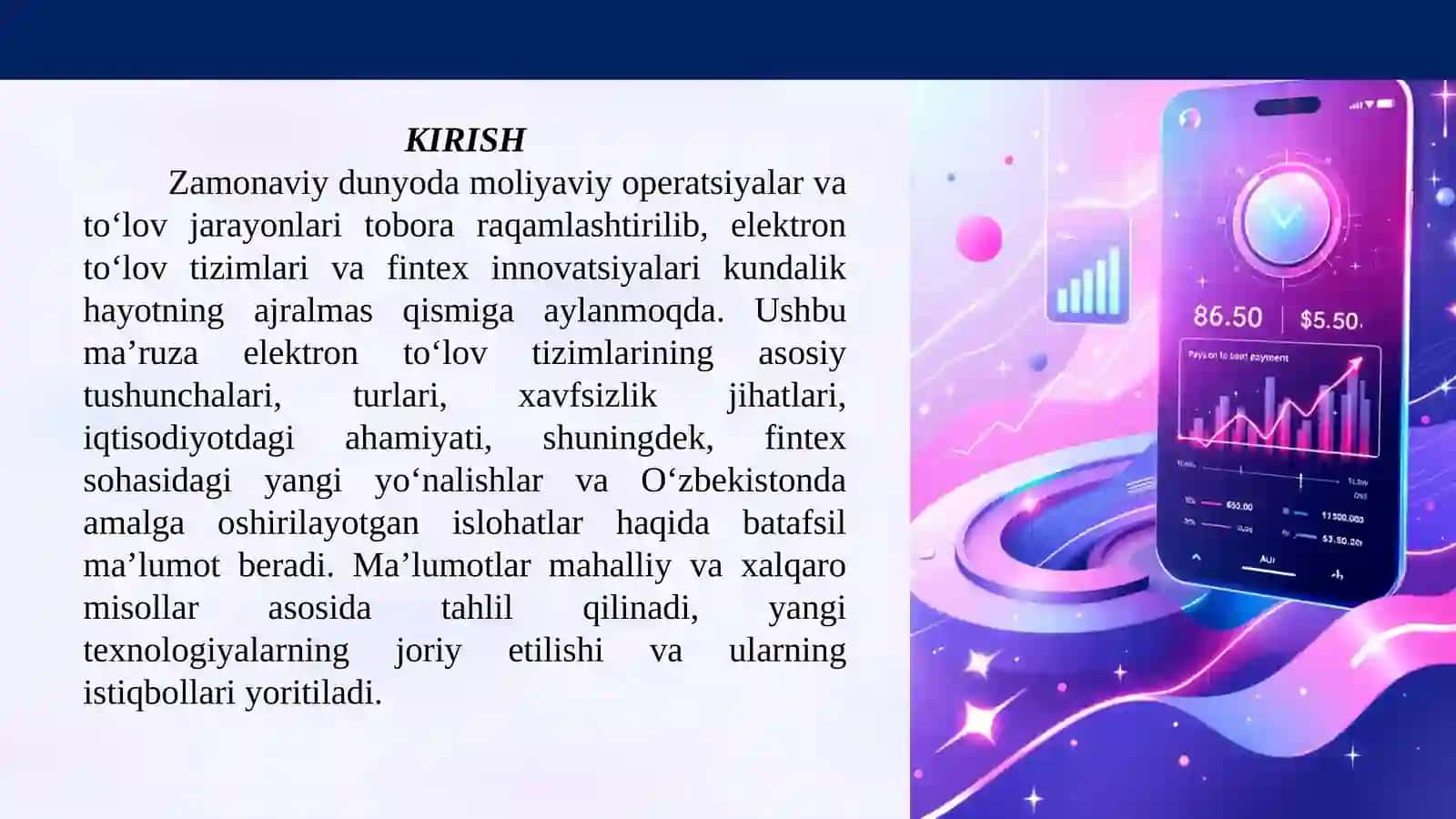 Elektronto‘lovtizimlari va Fintex innovatsiyalari 3