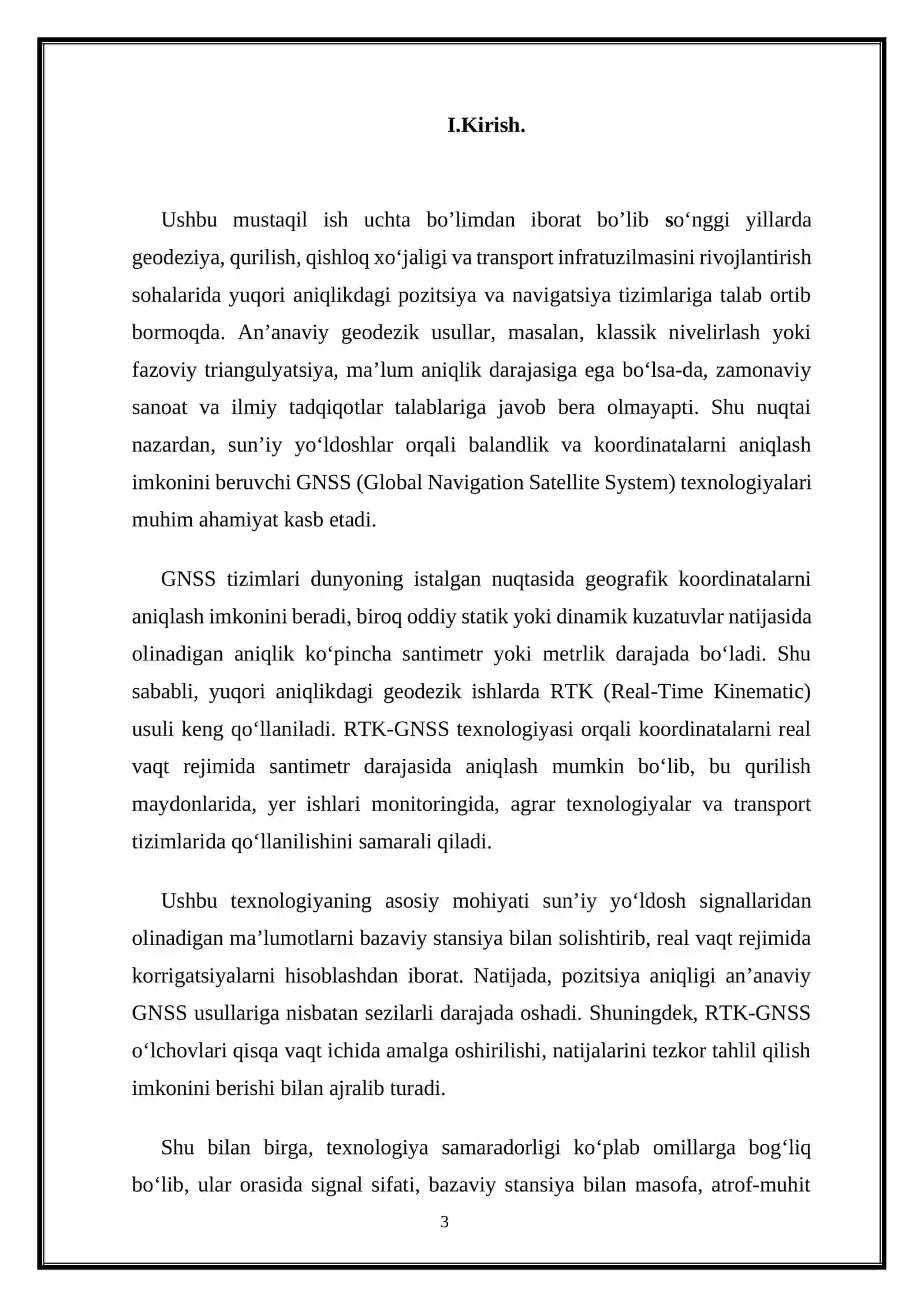 RTK-GNSS texnologiyasida yuqori aniqlikda o’lchov olish 3