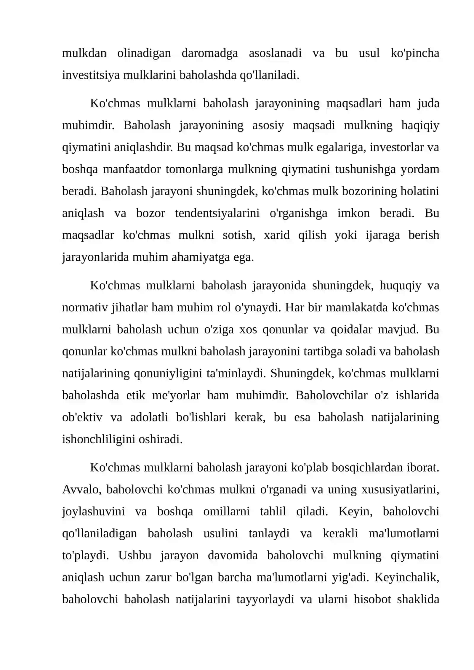 Ko'chmas mulklarni baxolash va qata boxolash prinsiplari 3