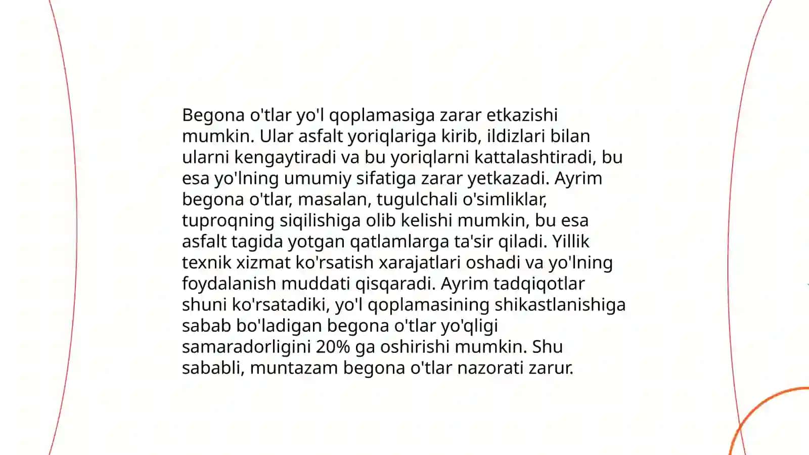 Begona o'tlar va ularning yo'l qoplamasiga zararli ta'siri 3