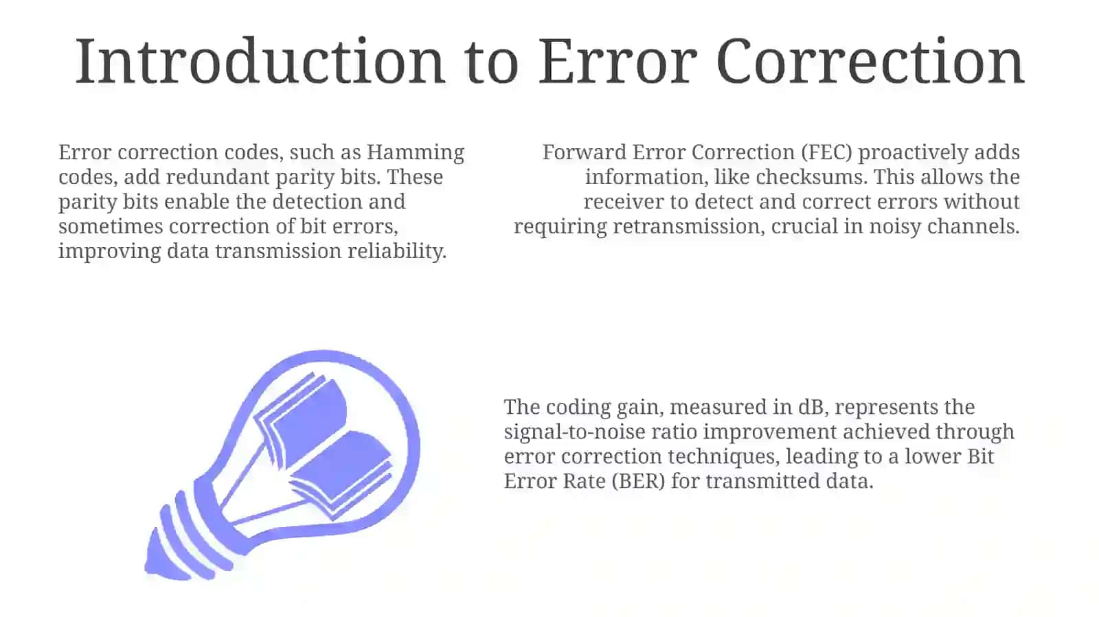 Error correction techniques 3
