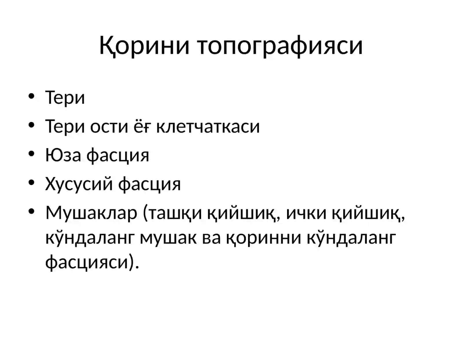 Қорин олд ён девори топографияси 3