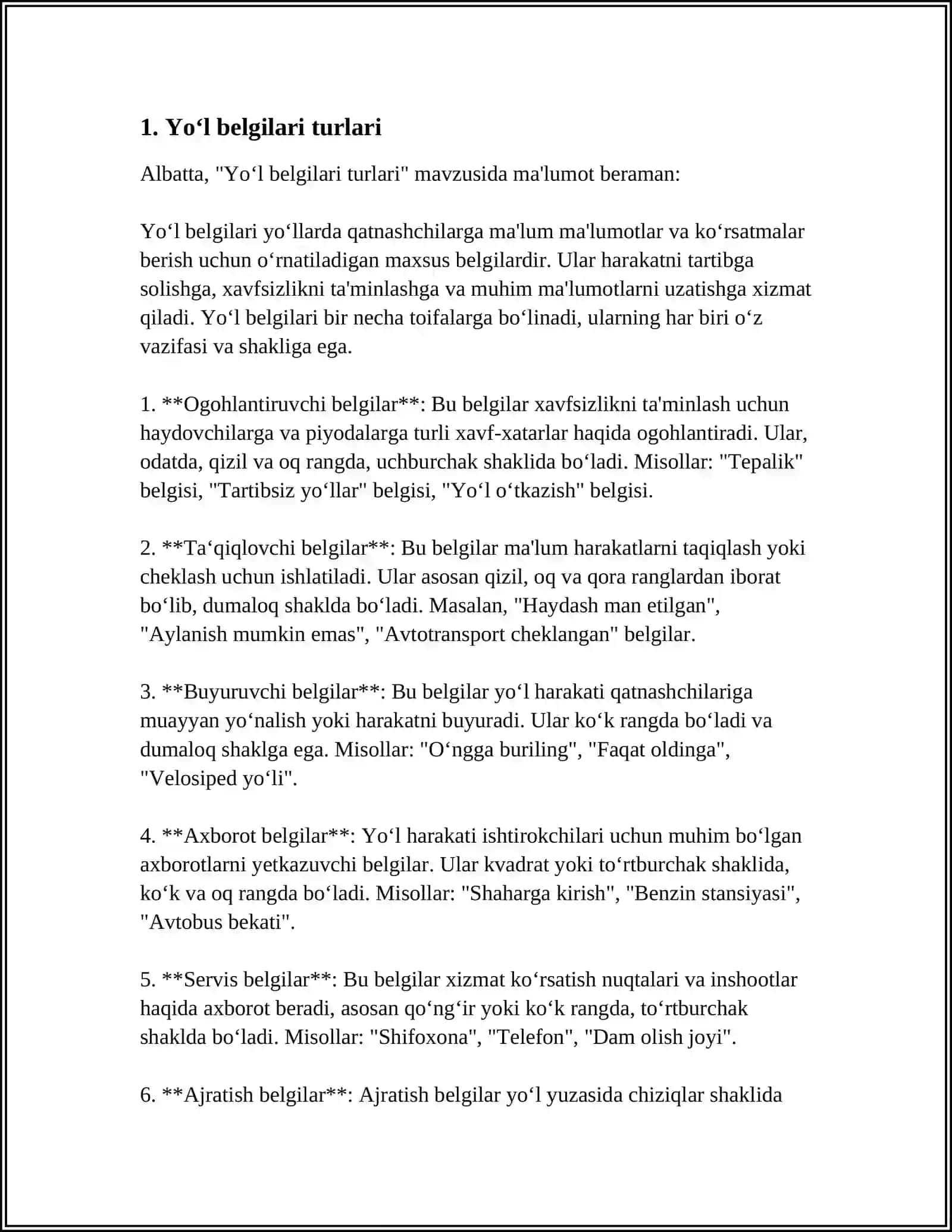 YOL BELGILARI 3