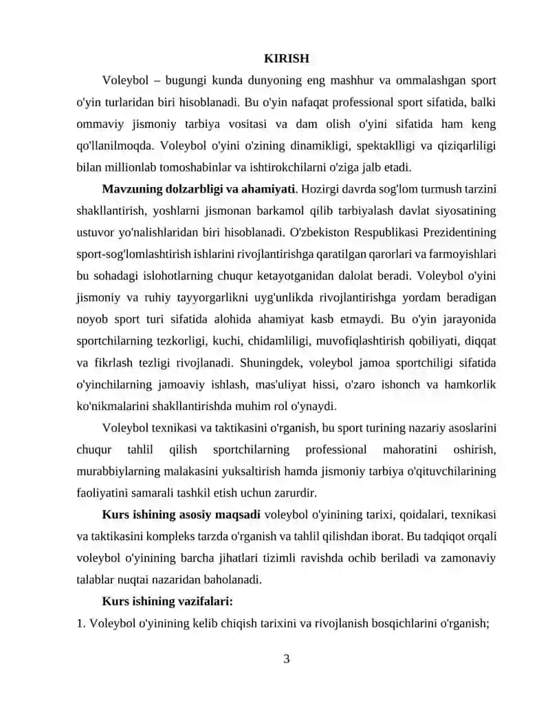 Voleybol o‘yinining tarixi qoidalari texnikasi va taktikasining tasnifi 3
