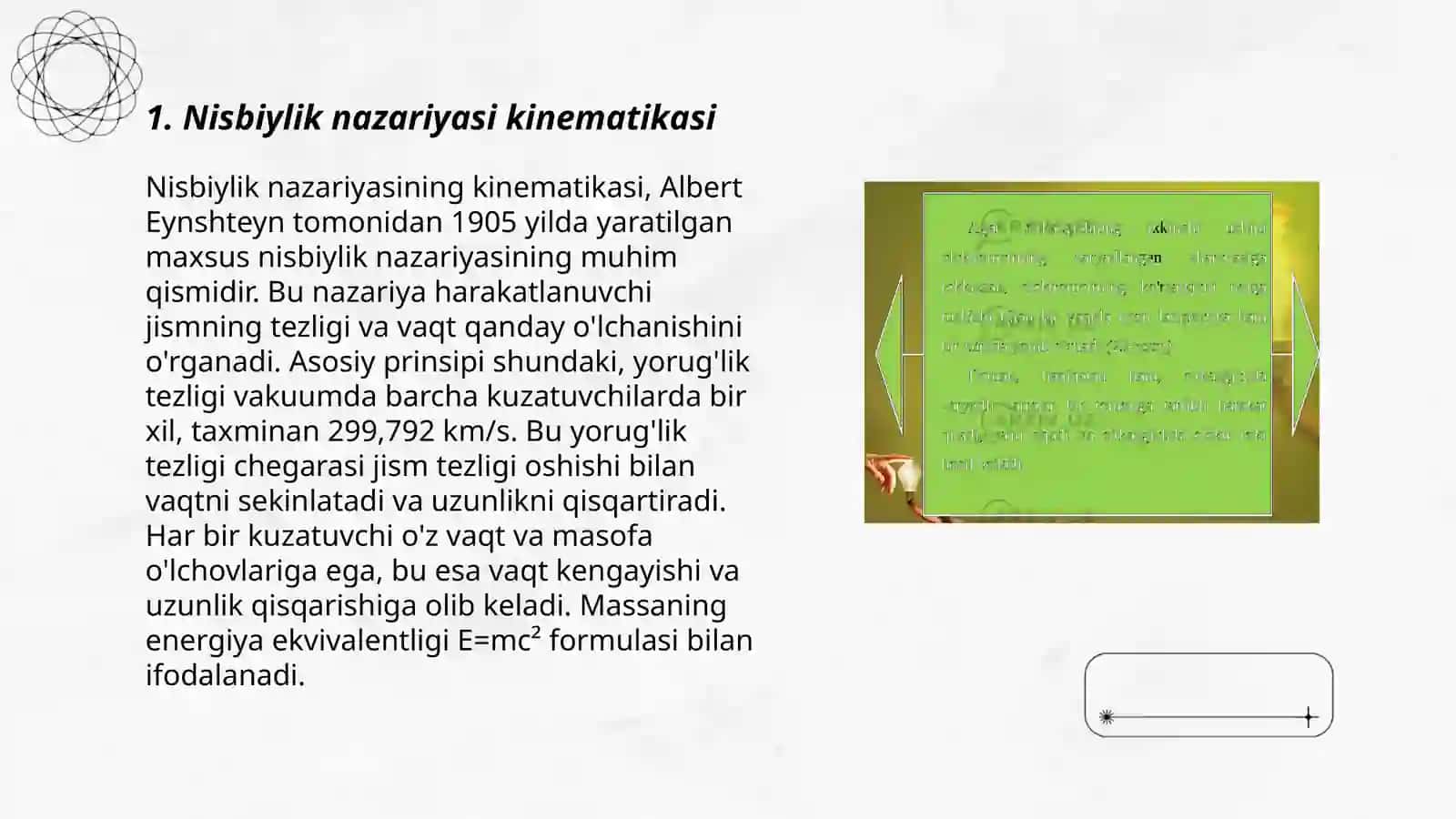 Nisbiylik nazariyasi elementlari 3