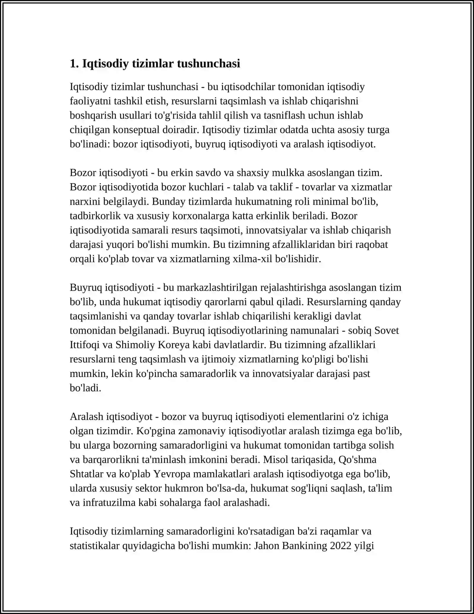 IQTISODIY TIZIMLAR VA ULARNING TURLI MODELLARI 3