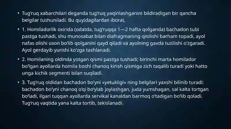 Birinchi va qayta tug’uvchilarda bachadon boyni ochilishi mexanizmi 3