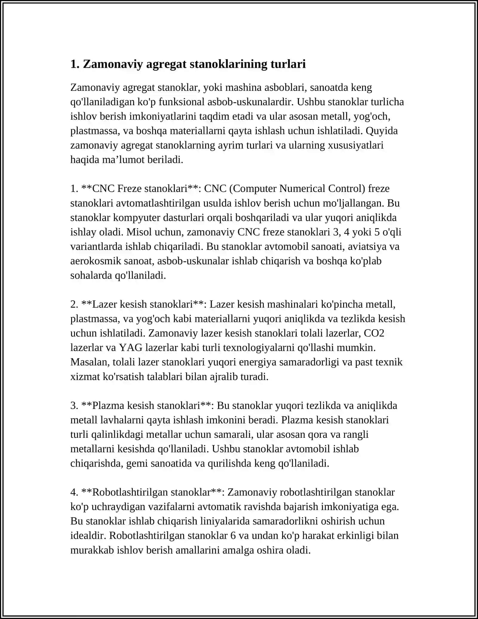 ZAMONAVIY AGRIGAT STANOKLARI XAQIDA 3