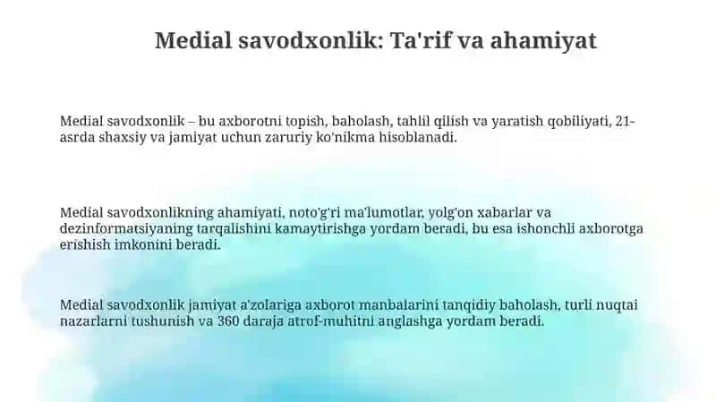 Media savodhonlikni rivojlantirish yo'llari 3