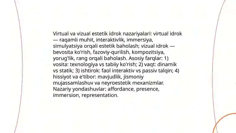 Olamni virtual va vizual estetik idrok etishning farqlari 3