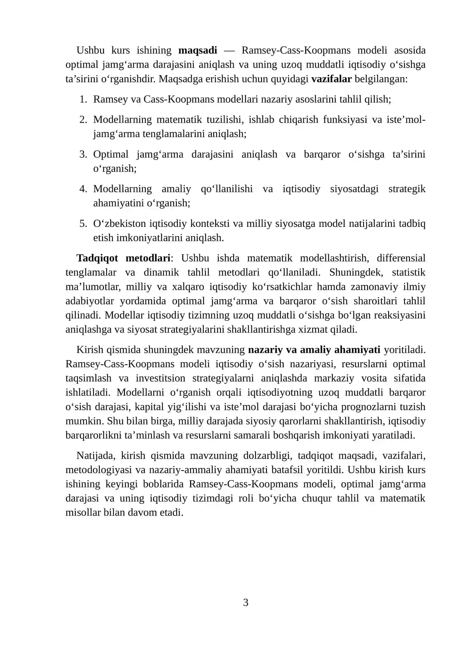 Ramsey-cass koopmans modeli va optimal jamg'arma darajasi 3