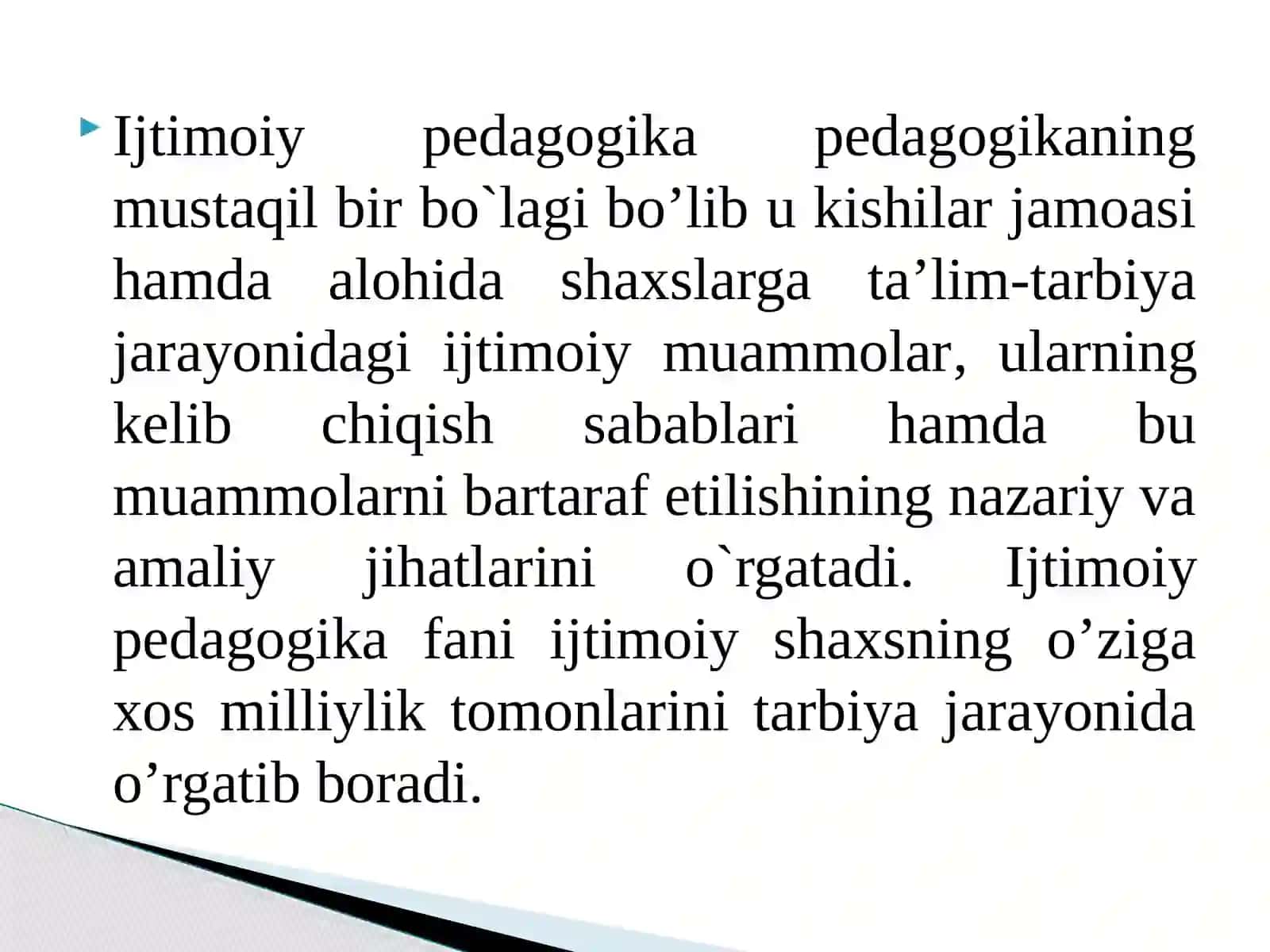 O’zbekistonda ijtimoiy pedagogika fanining paydo bo’lishining madaniy-tarixiy, ijtimoiy-huquqiy shart-sharoitlari 3