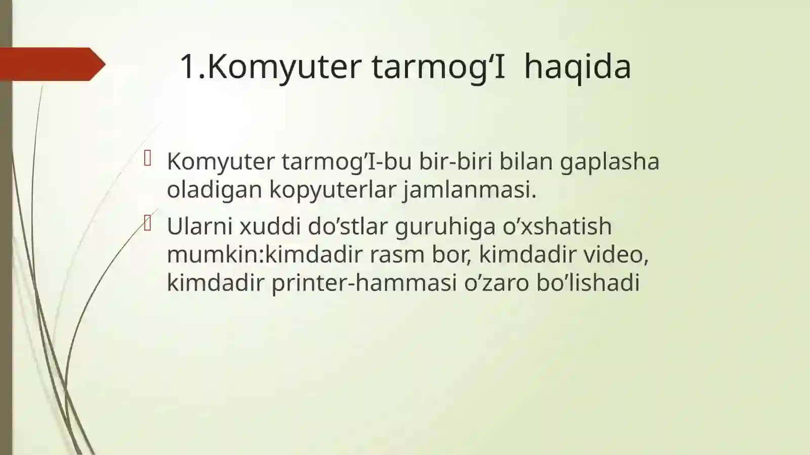 Tibbiyotda Axborot Texnologiyalari Fanidan “Kompyutertarmoqlarihaqidamalumot” 3