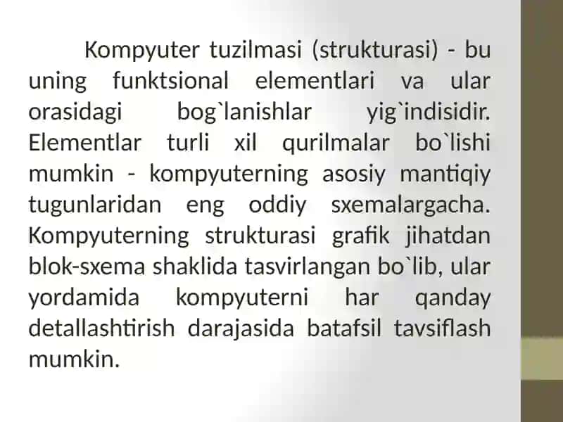 Kompyuterlarni tashkiliy qismlari, asosiy ko‘rsatkichlari va xususiyatlari 3