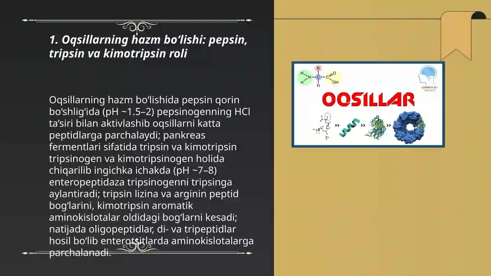 Odam organizmida oqsillarning biokimyoviy o'zgarishi 3